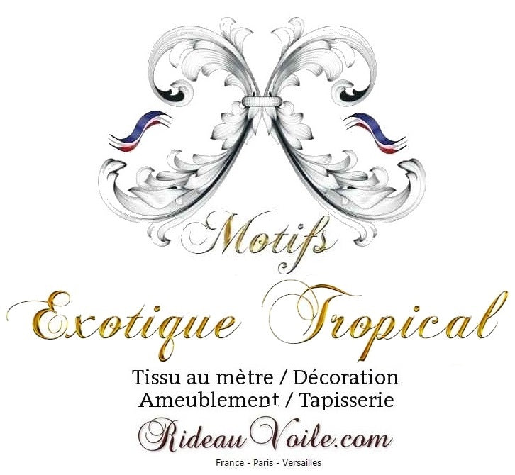 Rideau tissu motif tropical exotique imprimé - RIDEAUX ET TISSUS