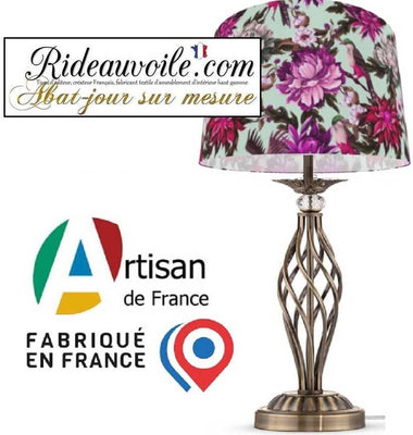 Création éclairage intérieur haut gamme | Abat-jour tissu oiseaux fleurs sur mesure
