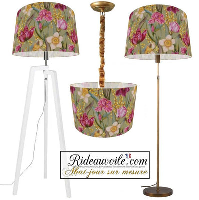Architectes lumière d'Intérieur - Carcasses rond cylindrique d'Abat-Jour floral fleur