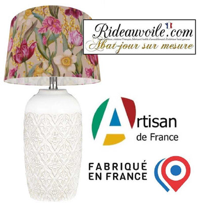 Lumière d'Intérieur Carcasse rond cylindrique d'Abat-Jour tissu imprimé floral fleur