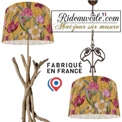 Abat-jour textile design imprimé floral luminaire lampadaire d'intérieur sur mesure