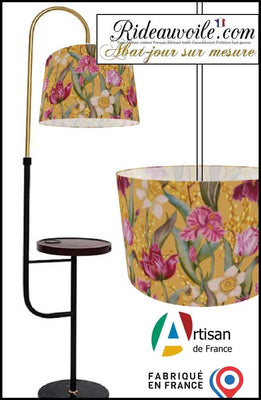 Abat-jour textile design imprimé floral luminaire lampadaire d'intérieur sur mesure