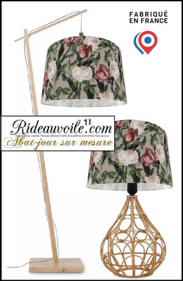 Suspension confection abat-jour designer Art luminaire sur mesure tissu floral fleur