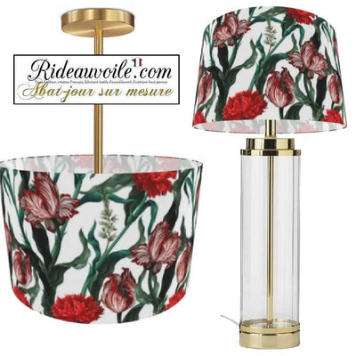 Suspension d'intérieur abat-jour designer Art luminaire luxe sur mesure tissu floral