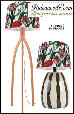 Suspension d'intérieur abat-jour designer Art luminaire luxe sur mesure tissu floral