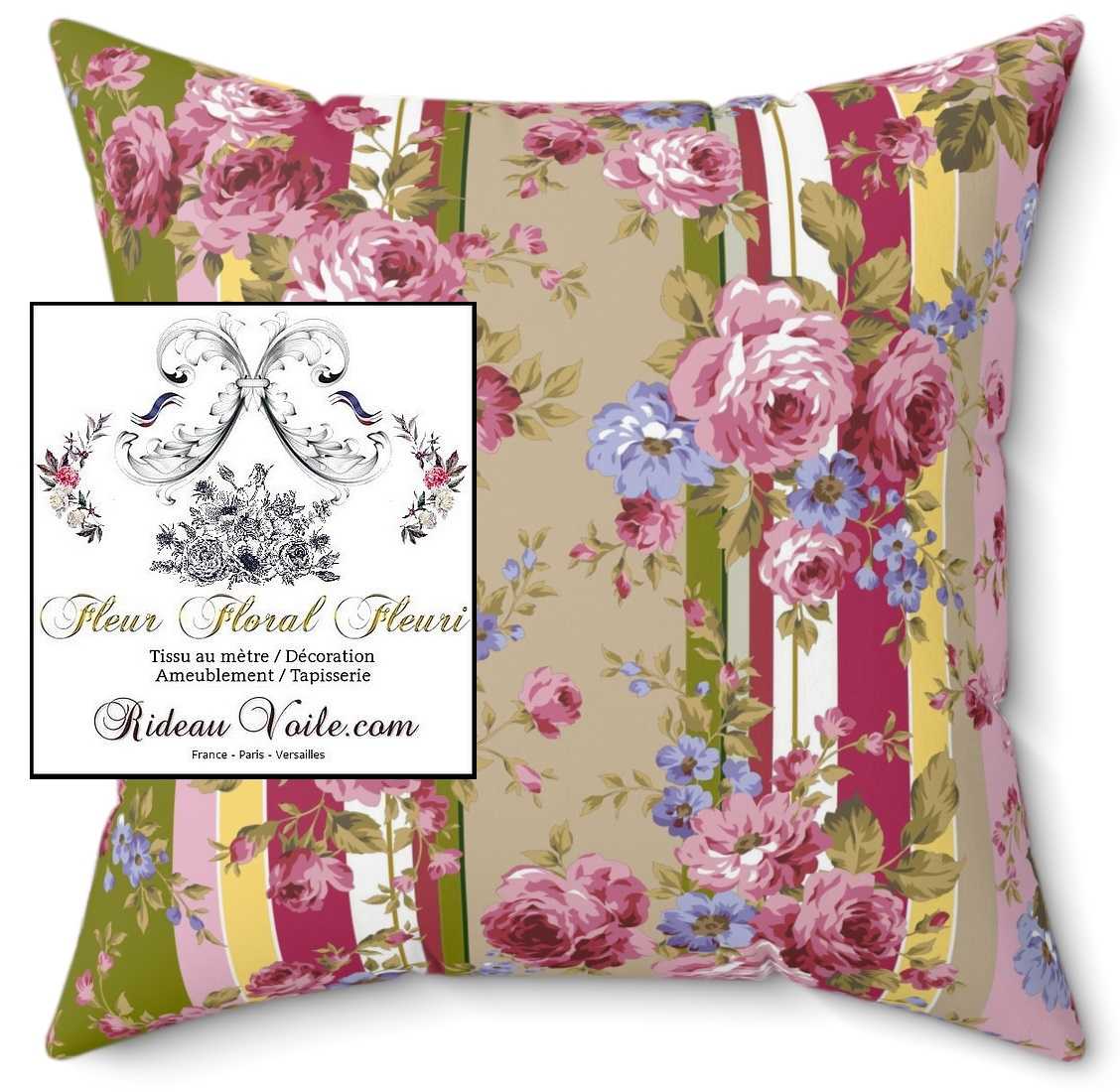 Tissu ameublement mètre motif à fleurs imprimé floral rideau couette c