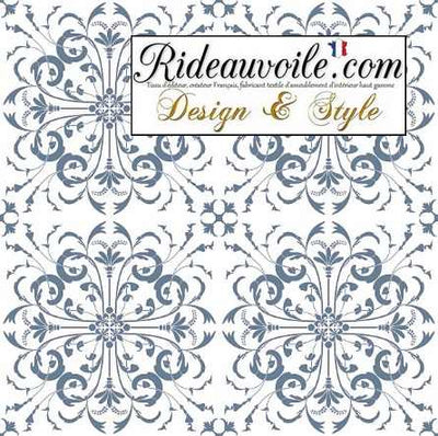 AbatJouriste luminaire sur mesure abat-jour tissu ignifuge motif floral Baroque gris