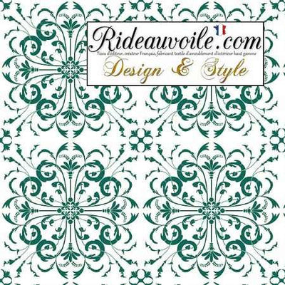 Abat-Jour-Deco : Abat-jour rond tissu style baroque vert sur mesure poser suspensions