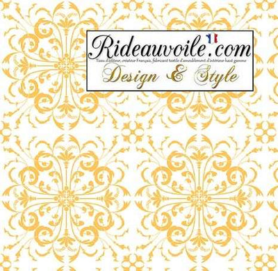 AbatJouriste Art luminaire personnalisé Tissu design tissu motif floral Baroque Jaune