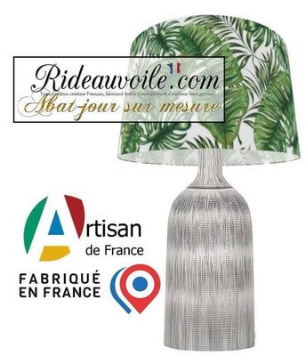 Fabrication suspension abat-jour sur mesure motif végétale Feuilles vertes palmeraie