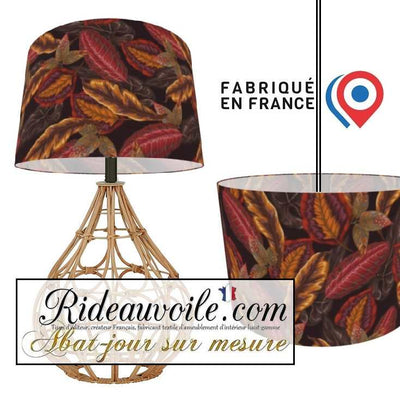 Fabrication suspension abat-jour sur mesure motif Fleurs Feuilles brunes Automne