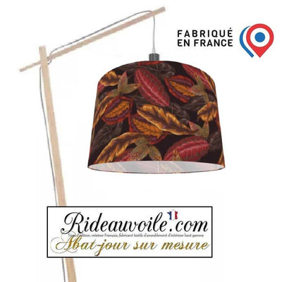 Fabrication suspension abat-jour sur mesure motif Fleurs Feuilles brunes Automne