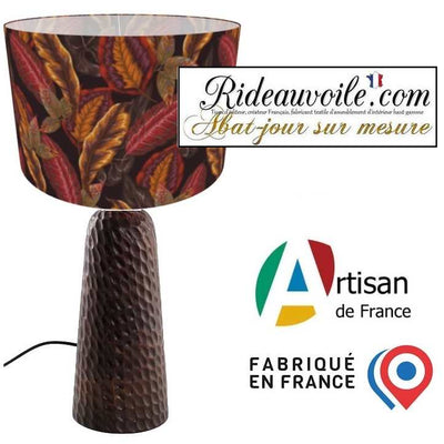 Fabrication suspension abat-jour sur mesure motif Fleurs Feuilles brunes Automne