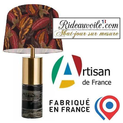 Fabrication suspension abat-jour sur mesure motif Fleurs Feuilles brunes Automne