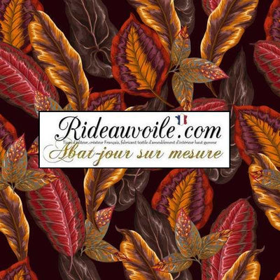 Fabrication suspension abat-jour sur mesure motif Fleurs Feuilles brunes Automne