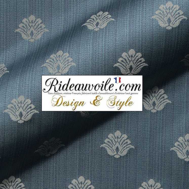 Tissu Damasco Ignifuge Directoire Ameublement Damass Bleu M tre tissu-damasco-ignifuge-directoire-ameublement-damass-bleu-m-tre