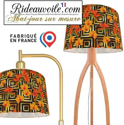 Boutique luminaire suspension création abat-jour motif Exotique Fleurs tropicales