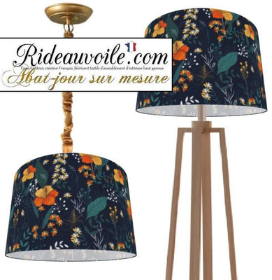 Création artisan suspension abat-jour objet décoratif luminaire sur mesure floral fleur
