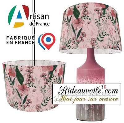 Création suspension confection abat-jour objet tambour luminaire sur mesure floral fleur