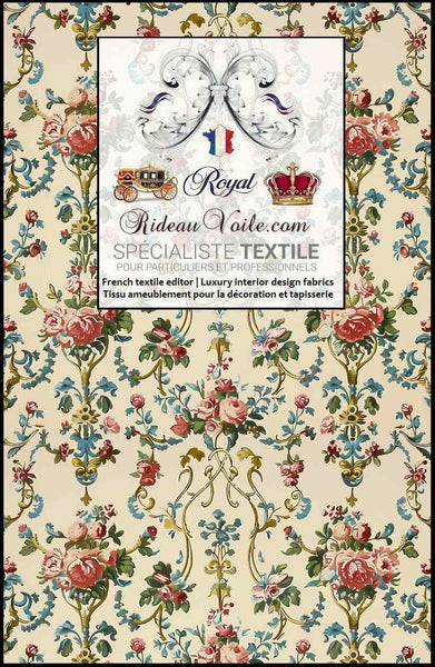 Tissu ameublement intérieur vintage motif Baroque cretonne style Rococo Floral mètre