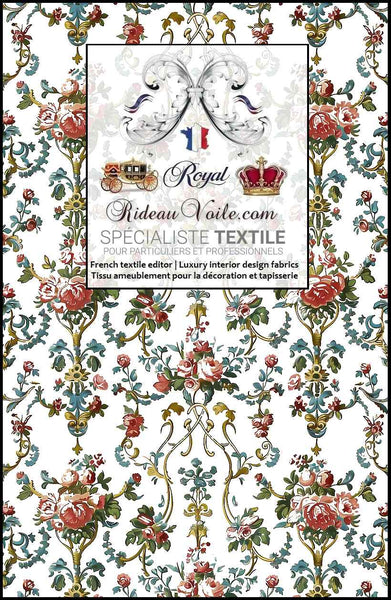 Tissu ameublement d'intérieur opulent motif style designers Rococo Floral au mètre