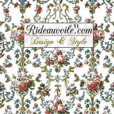 Tissu ameublement d'intérieur opulent motif style designers Rococo Floral au mètre