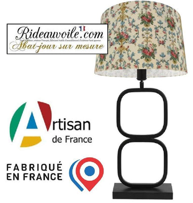 Luminaire tissu imprimé florale abat-jour atelier création sur mesure