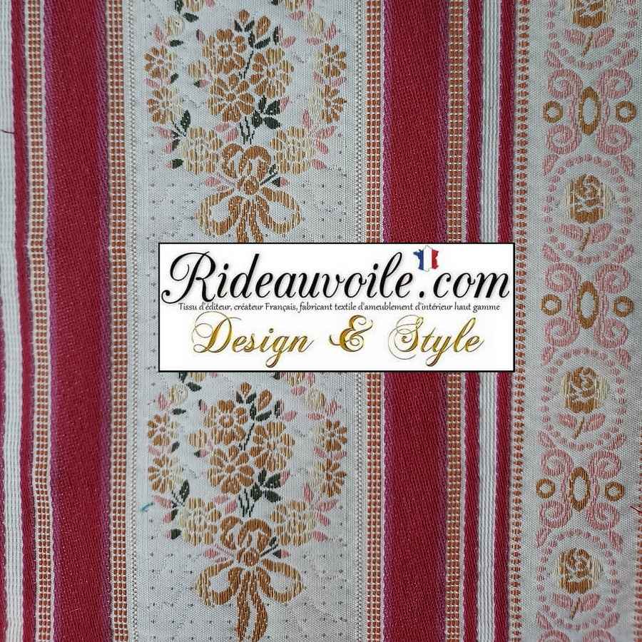 Art Nouveau Faded Tissu floral antique Français design c1890