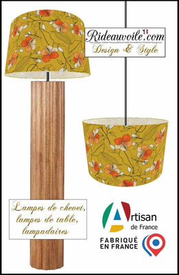 Créateur luminaire Abat-jour intérieur sur mesure tissu floral imprimé petites fleurs