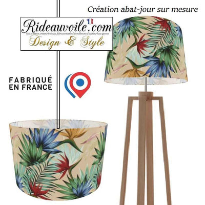 Confection Abat-jour intérieur sur mesure motif Exotique Tropicale Feuilles