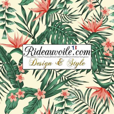 Confection Abat-jour intérieur sur mesure tissu imprimé Exotique Tropicale Feuilles