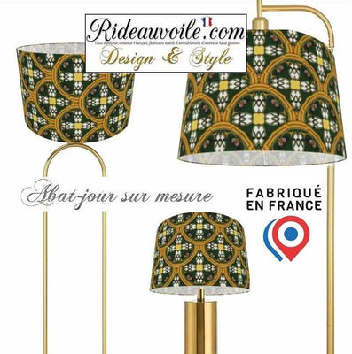 Fabrication Abat-jour vert ethnique tissu sur mesure ignifuge Designer Hôtel Restaurant