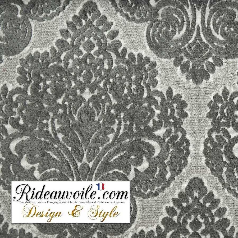 Tissu Taffetas Crème Motif Baroque - 125 Cm De Large - Au Mètre - Fabriqué En France