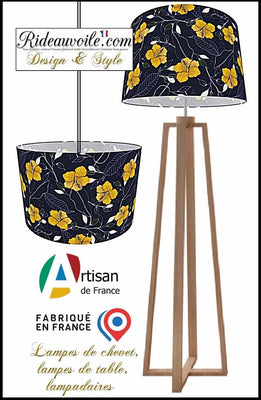 Création artisanale originale suspension abat-jour fleuri sur mesure Hôtellerie Restaurant