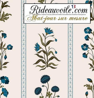 Tissu imprimé floral graphique Les fleurs Indienne | Création abat-jour sur mesure