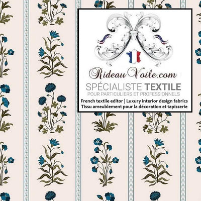 Tissu imprimé floral graphique Les fleurs Indienne | Création abat-jour sur mesure
