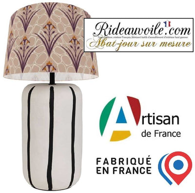 Abat-jour suspension sur-mesure création luminaire tissu imprimé fleurs indienne