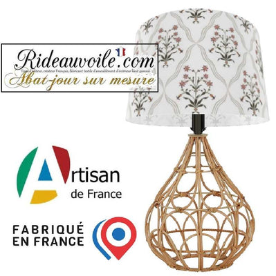 Abat-jour Contrecollé suspension motif Fleur Tissu ethnique imprimé graphique Indien