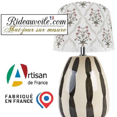 Abat-jour Contrecollé suspension motif Fleur Tissu ethnique imprimé graphique Indien