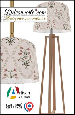 Abat-jour tambour suspension sur-mesure Tissu ethnique floral graphique Indien