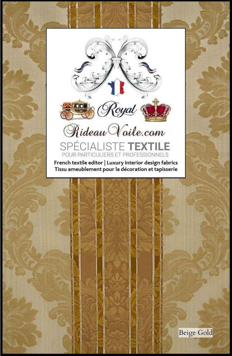 Coupon De Tissu Velours Jacquard Noir Et Jaune Or - Largeur 130cm - Pour Ameublement Et Couture