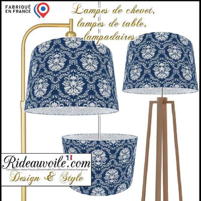 Abat-jour bleu sur mesure Cylindrique à poser lampe de chevet, lampadaire, suspension
