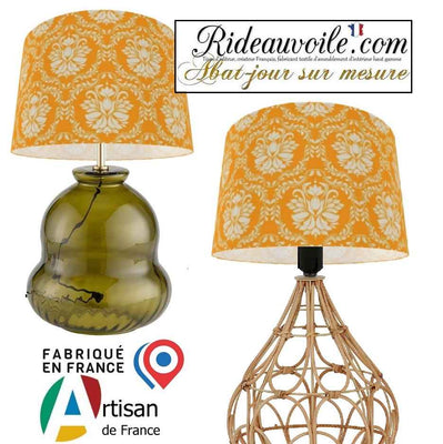 Confection Abat-jour rond sur mesure Tissu coton lin haute couture éditeur créateur
