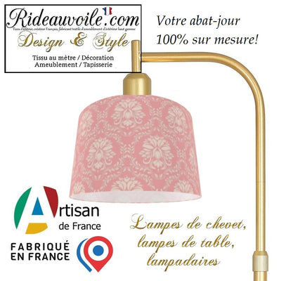 Architecte intérieur designer décoration Abat-jour rose sur mesure imprimé fleurs