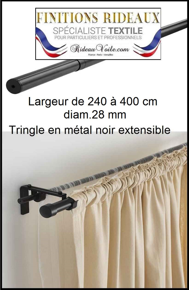 Lot De 4 Supports De Tringle à Rideaux En Métal Robuste - Noir - Pour Tringles 25-30mm - Charge 6.8kg