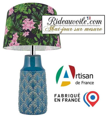 Création abat-jour rond cylindrique objet Luminaire floral Architecte Designer Intérieur