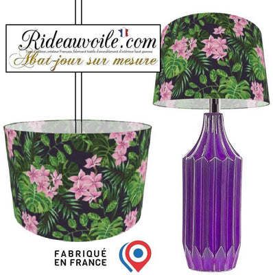 Création abat-jour rond cylindrique objet Luminaire floral Architecte Designer Intérieur
