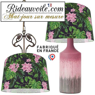 Création abat-jour rond cylindrique objet Luminaire floral Architecte Designer Intérieur