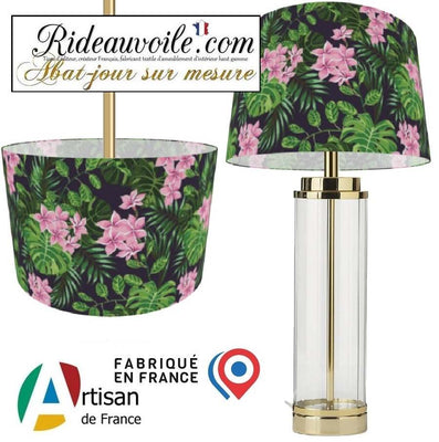 Création abat-jour rond cylindrique objet Luminaire floral Architecte Designer Intérieur