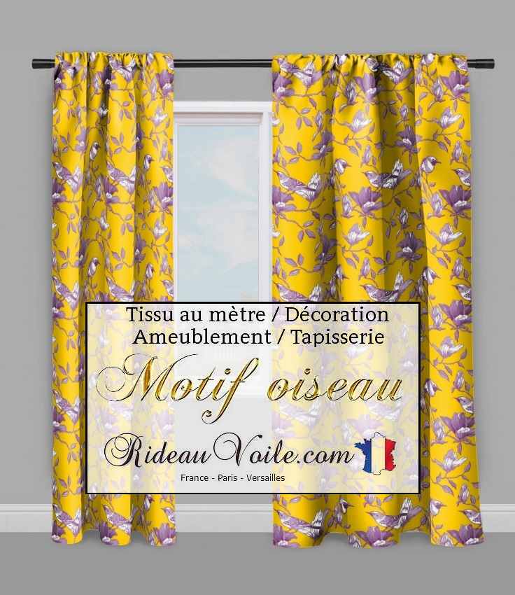 Coupon Tissu Tapisserie Jaune Ocre Motif Abeilles 180x120 Cm - Stock Atelier Occasion